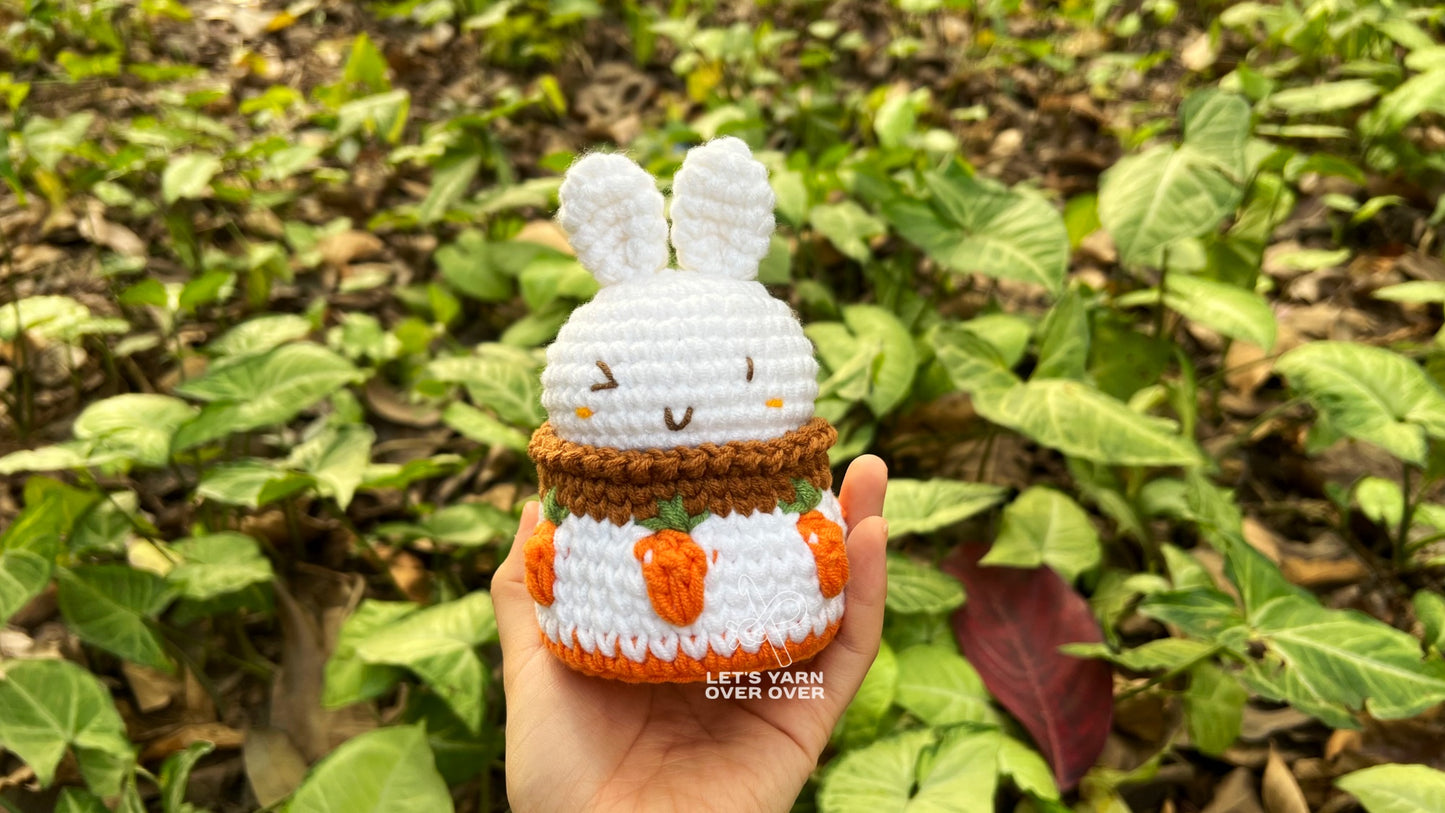 Bunny Hiding in Carrot Basket