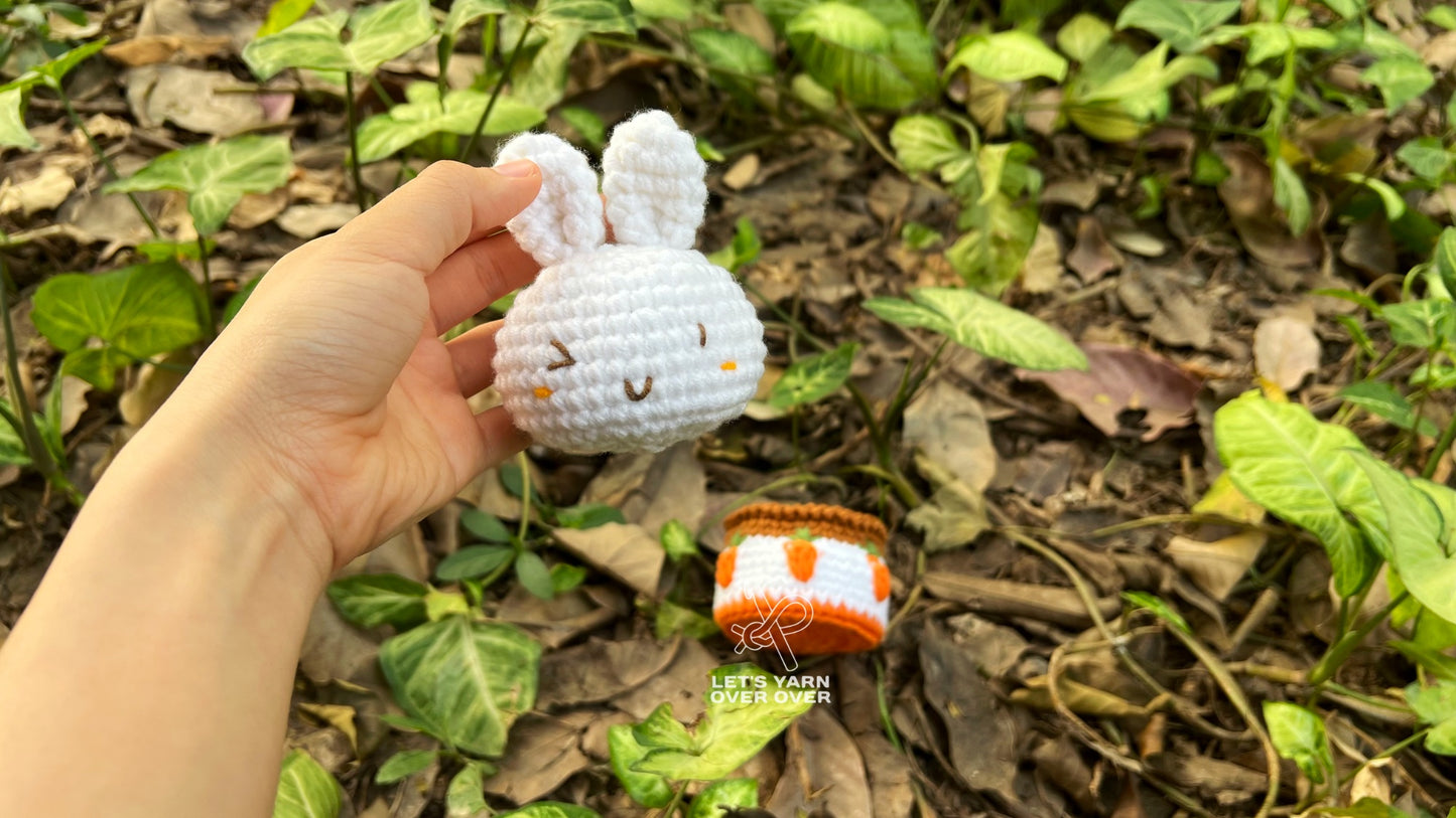 Bunny Hiding in Carrot Basket