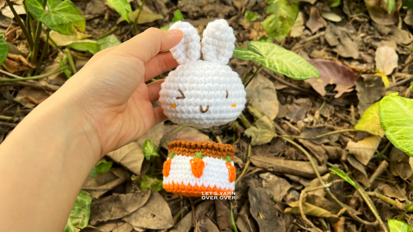 Bunny Hiding in Carrot Basket