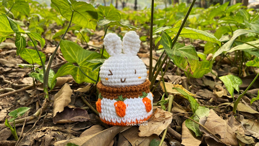 Bunny Hiding in Carrot Basket