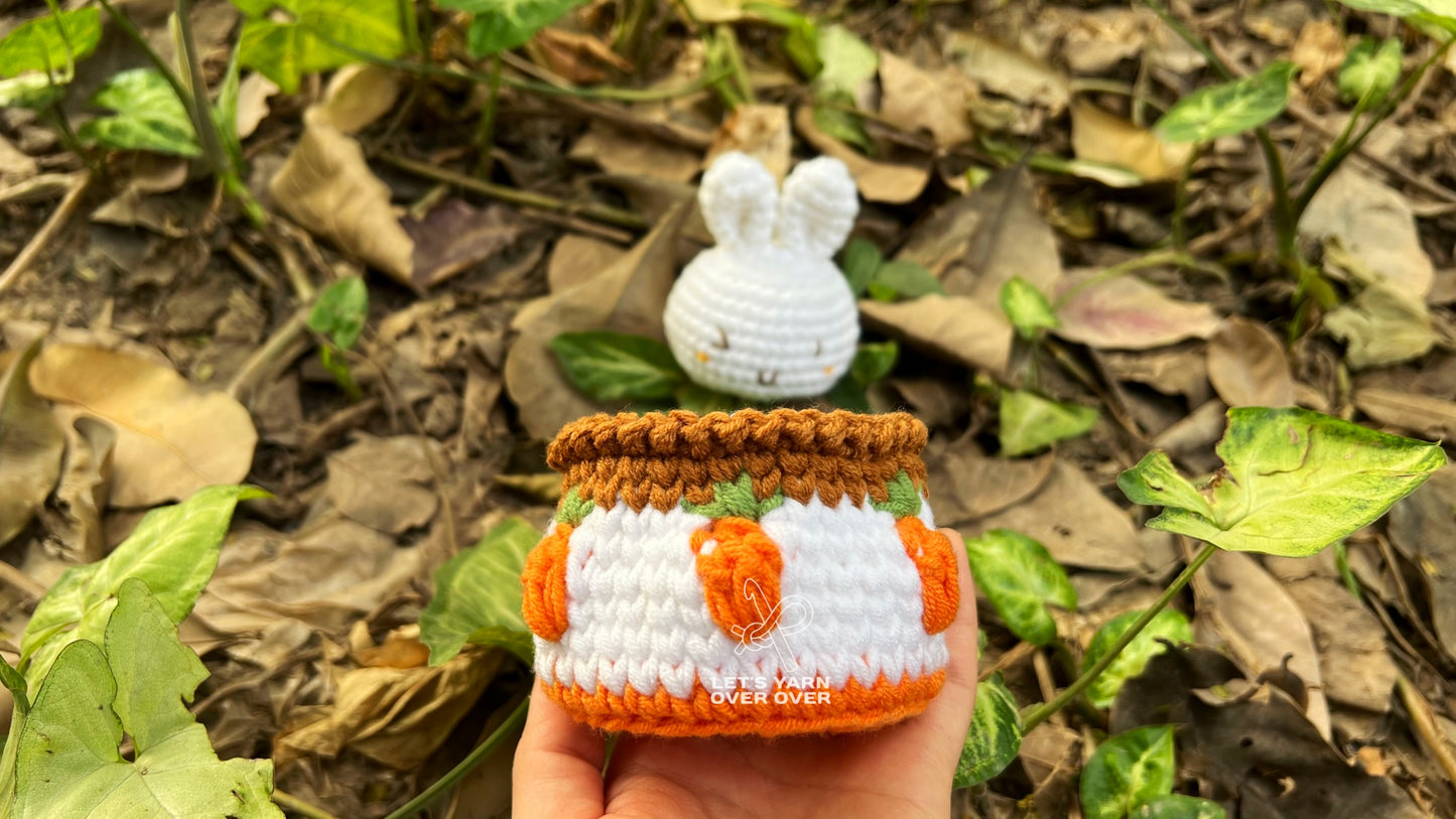 Bunny Hiding in Carrot Basket