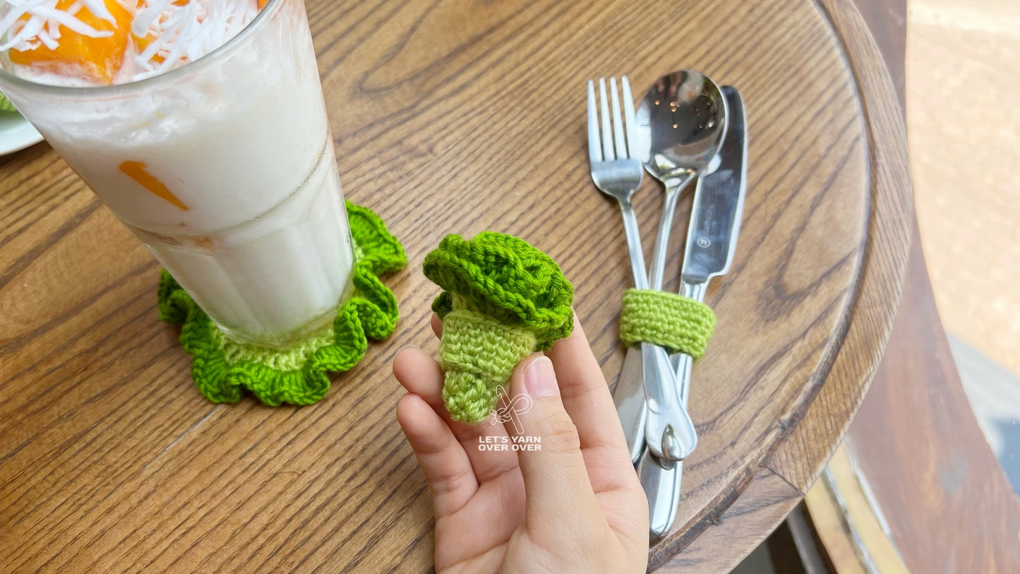 Broccoli Coaster & Cutlery Set