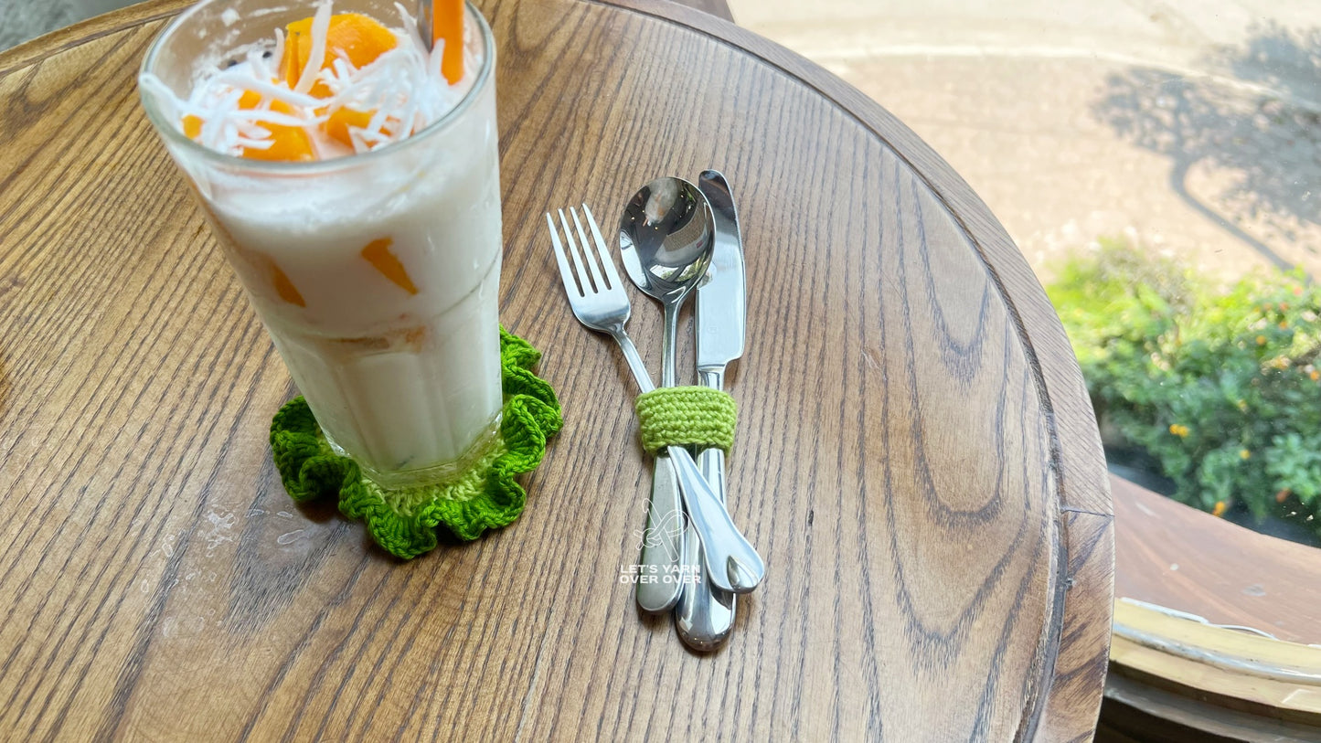 Broccoli Coaster & Cutlery Set