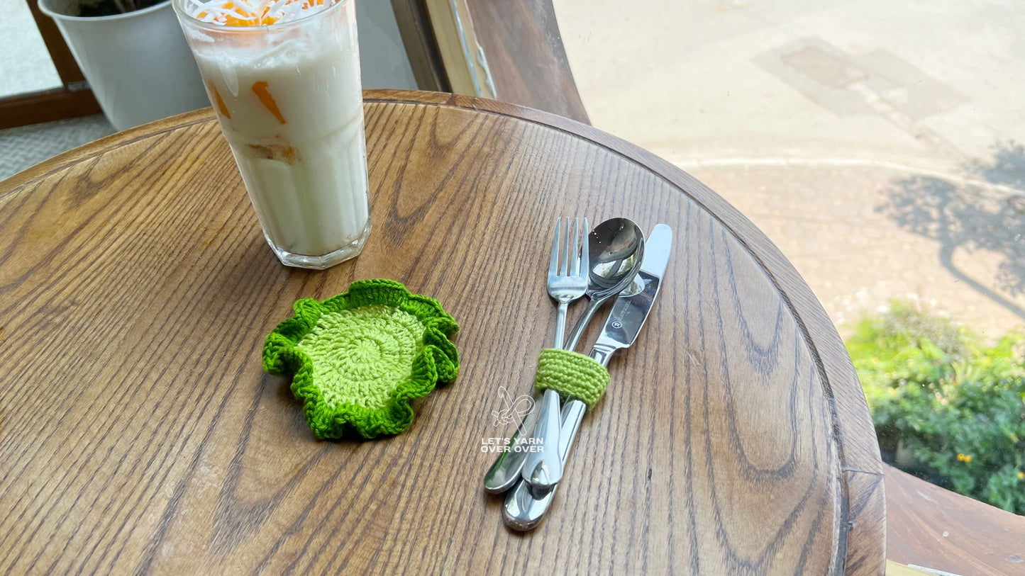 Broccoli Coaster & Cutlery Set