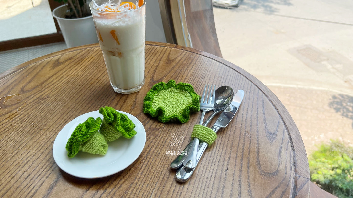 Broccoli Coaster & Cutlery Set