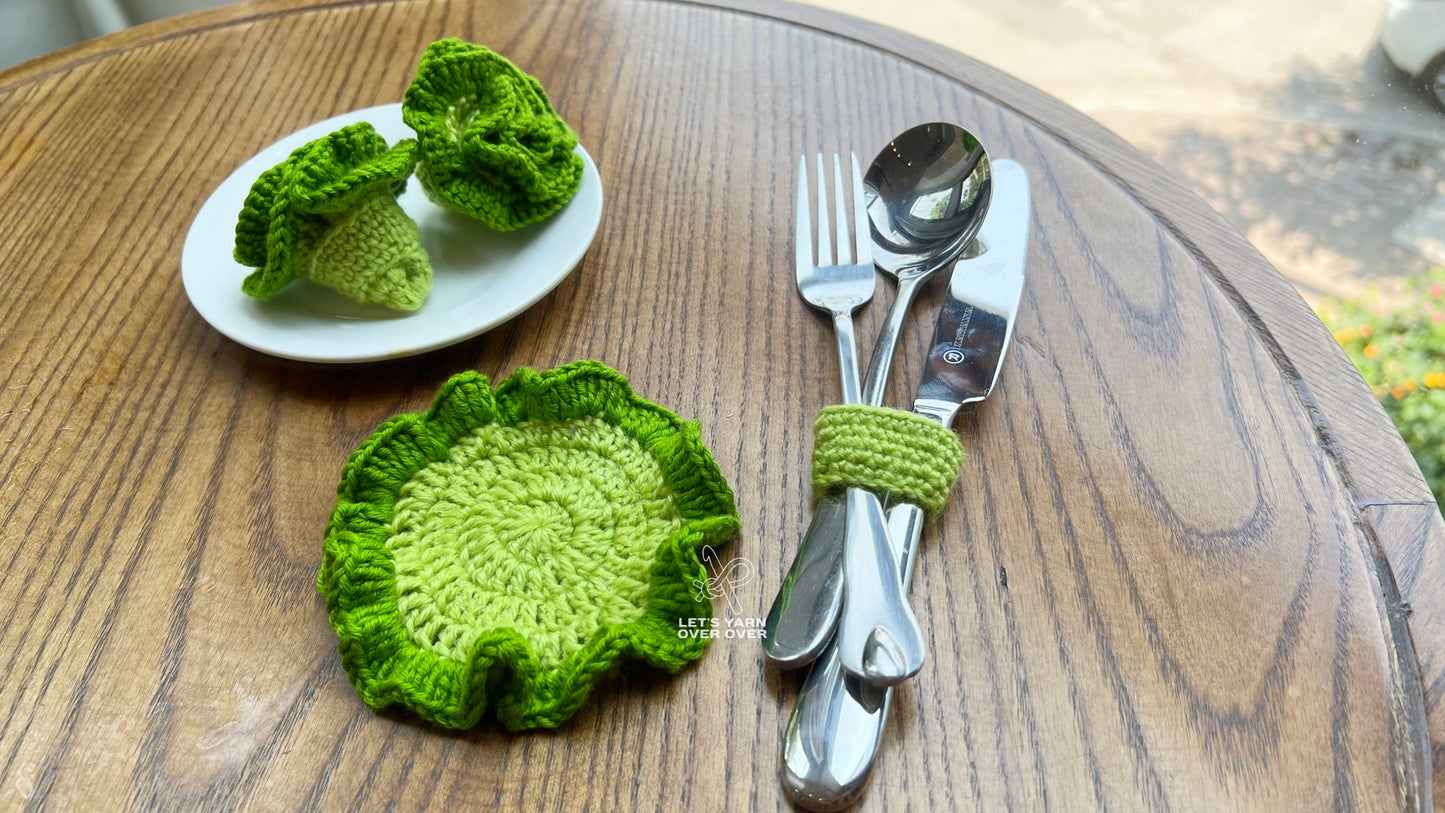 Broccoli Coaster & Cutlery Set